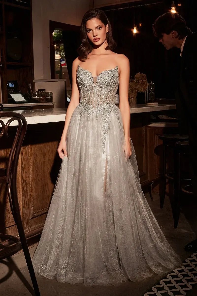Strapless Layered Tulle A-Line Dress by Tux-USA