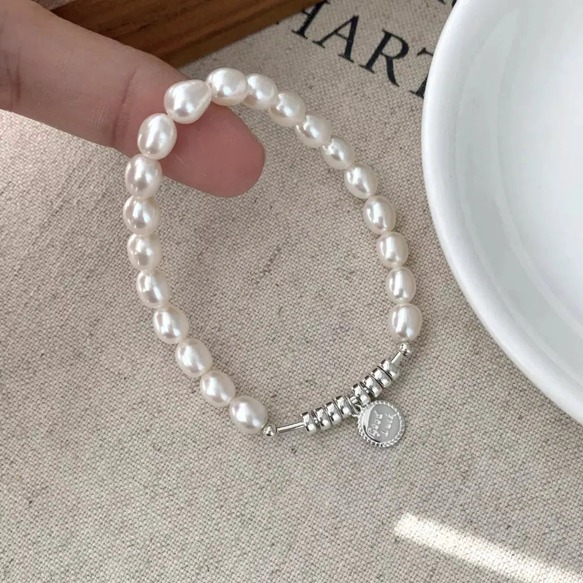Pearl 925 Sterling Silver Bracelet by Partner Label
