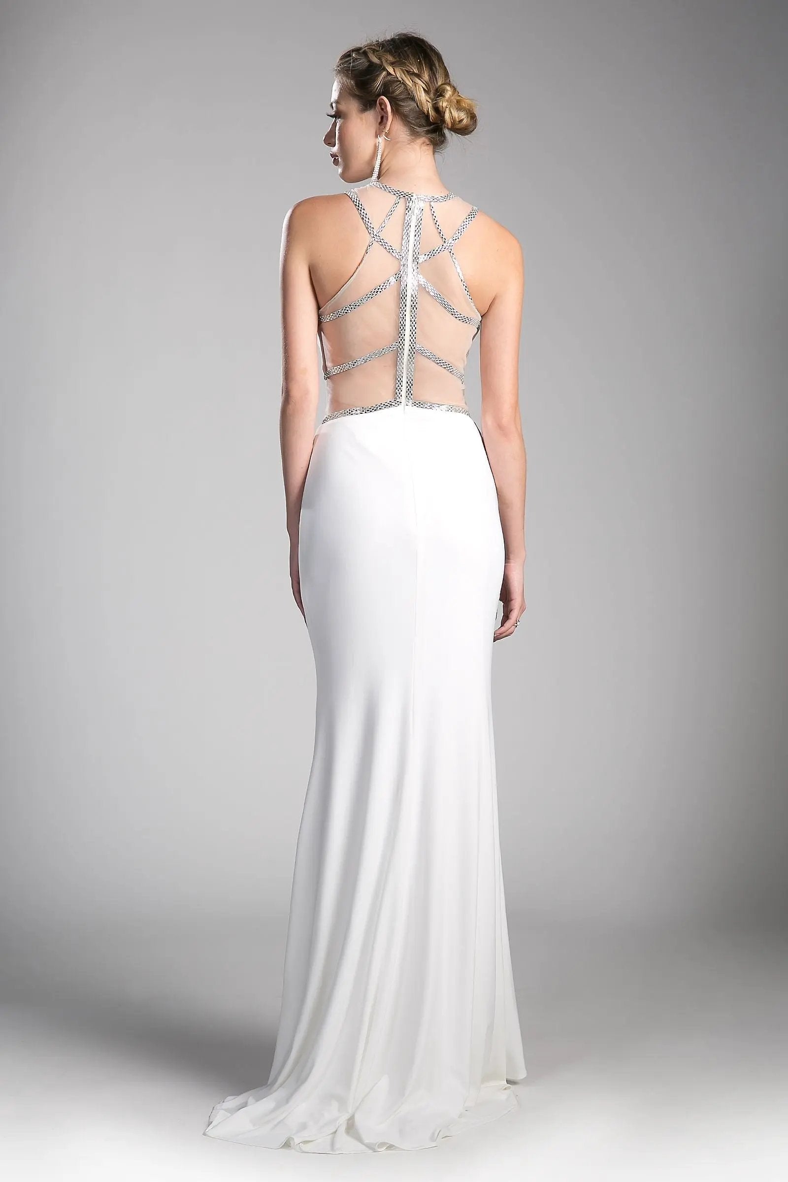 Beaded Stretch Knit Sheath Dress by Tux-USA