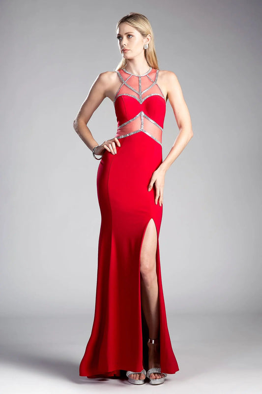 Beaded Stretch Knit Sheath Dress by Tux-USA