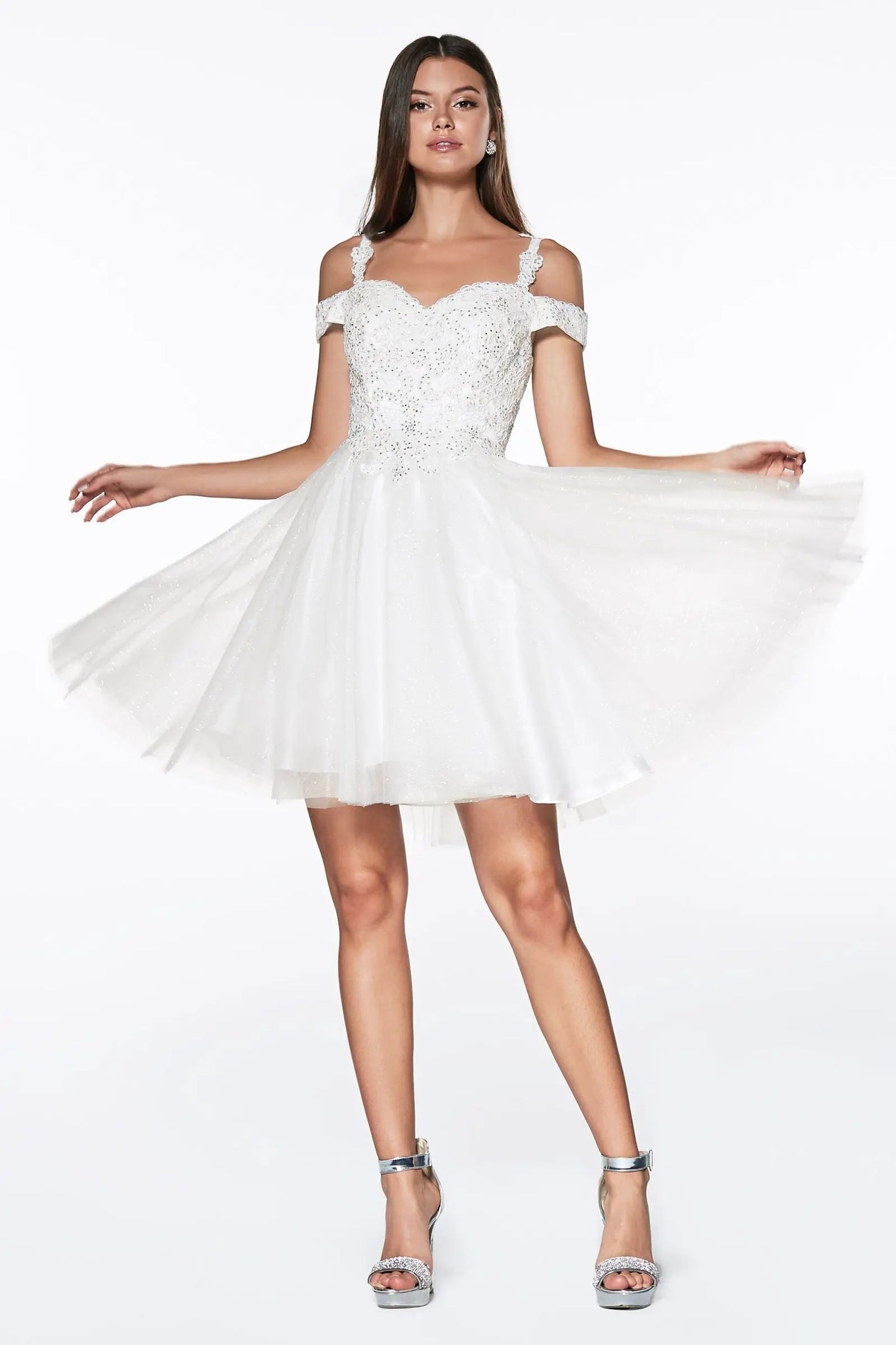 Off The Shoulder Lace Cocktail Dress by Tux-USA