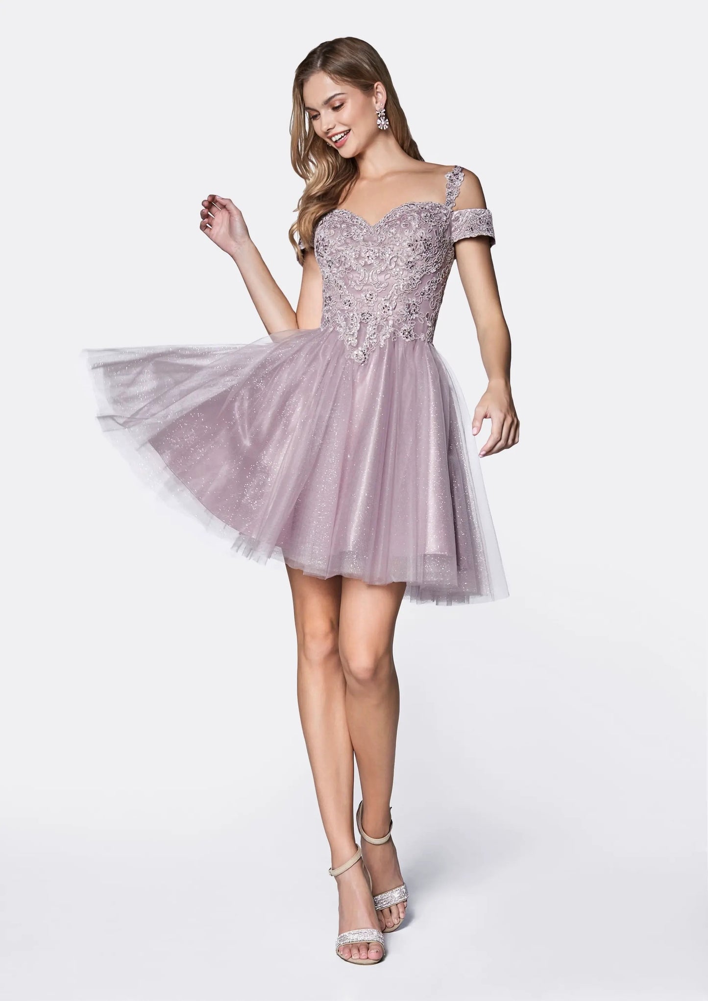 Off The Shoulder Lace Cocktail Dress by Tux-USA