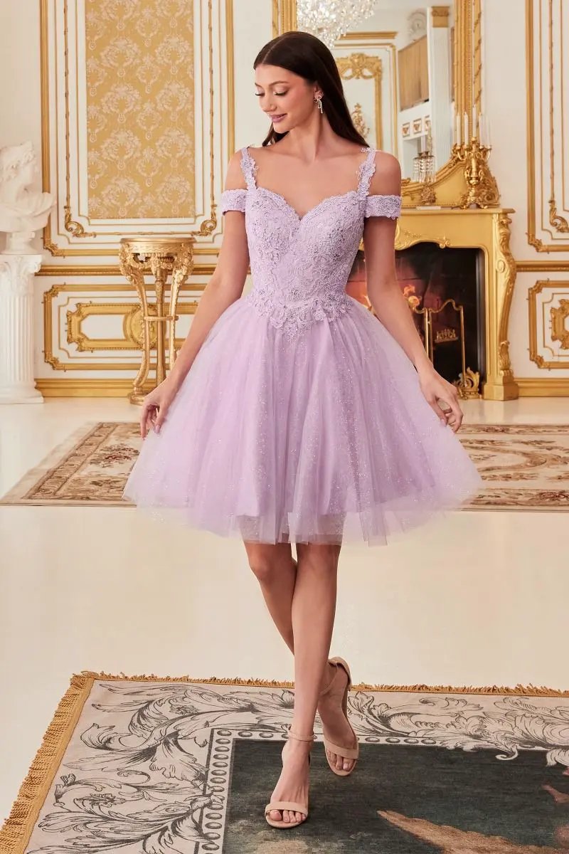 Off The Shoulder Lace Cocktail Dress by Tux-USA