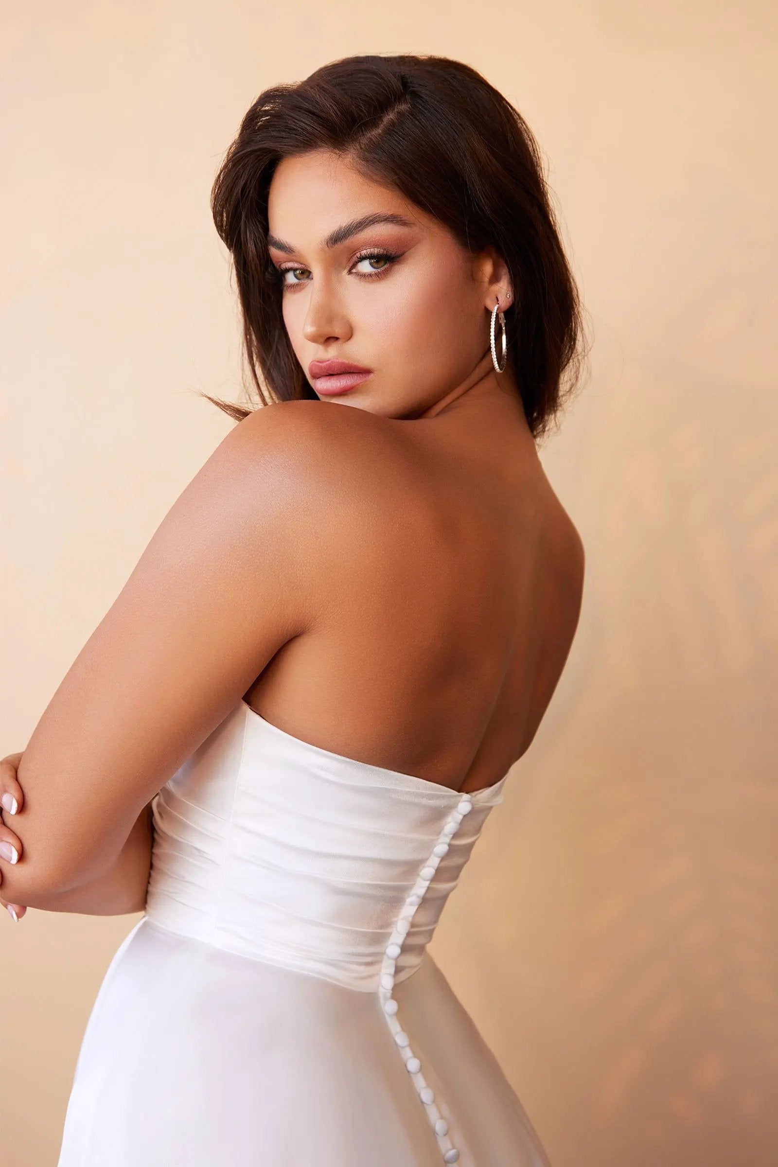 Satin Strapless Bridal Ball Gown by Tux-USA