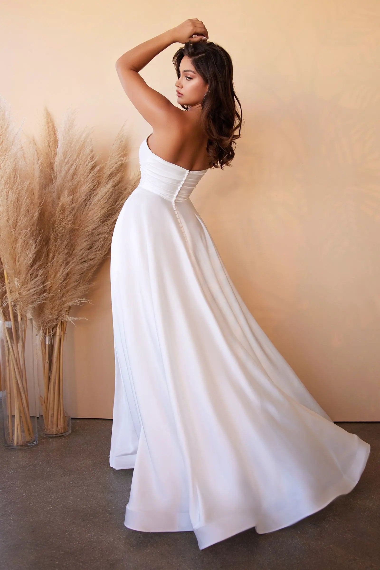 Satin Strapless Bridal Ball Gown by Tux-USA