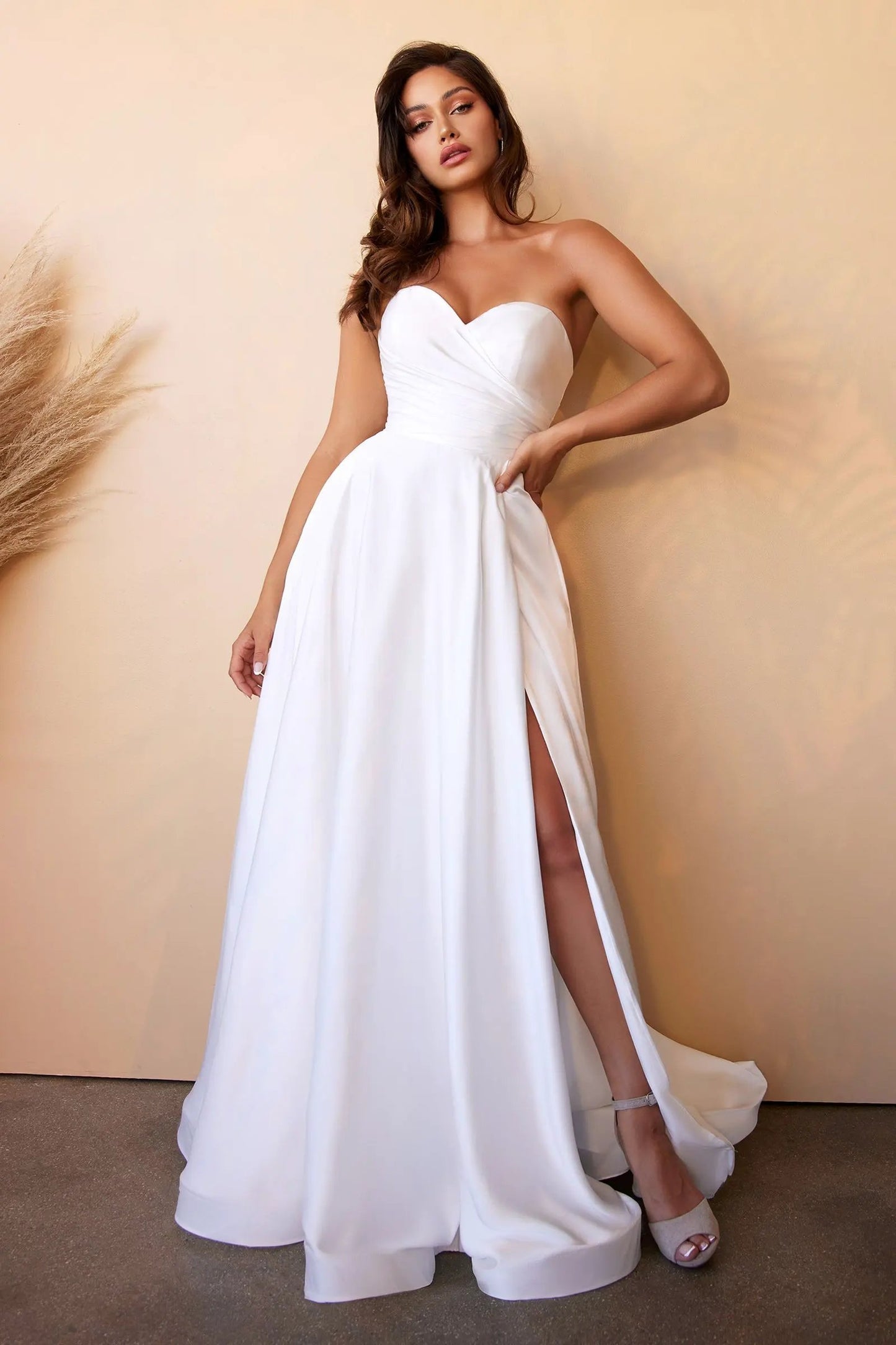 Satin Strapless Bridal Ball Gown by Tux-USA