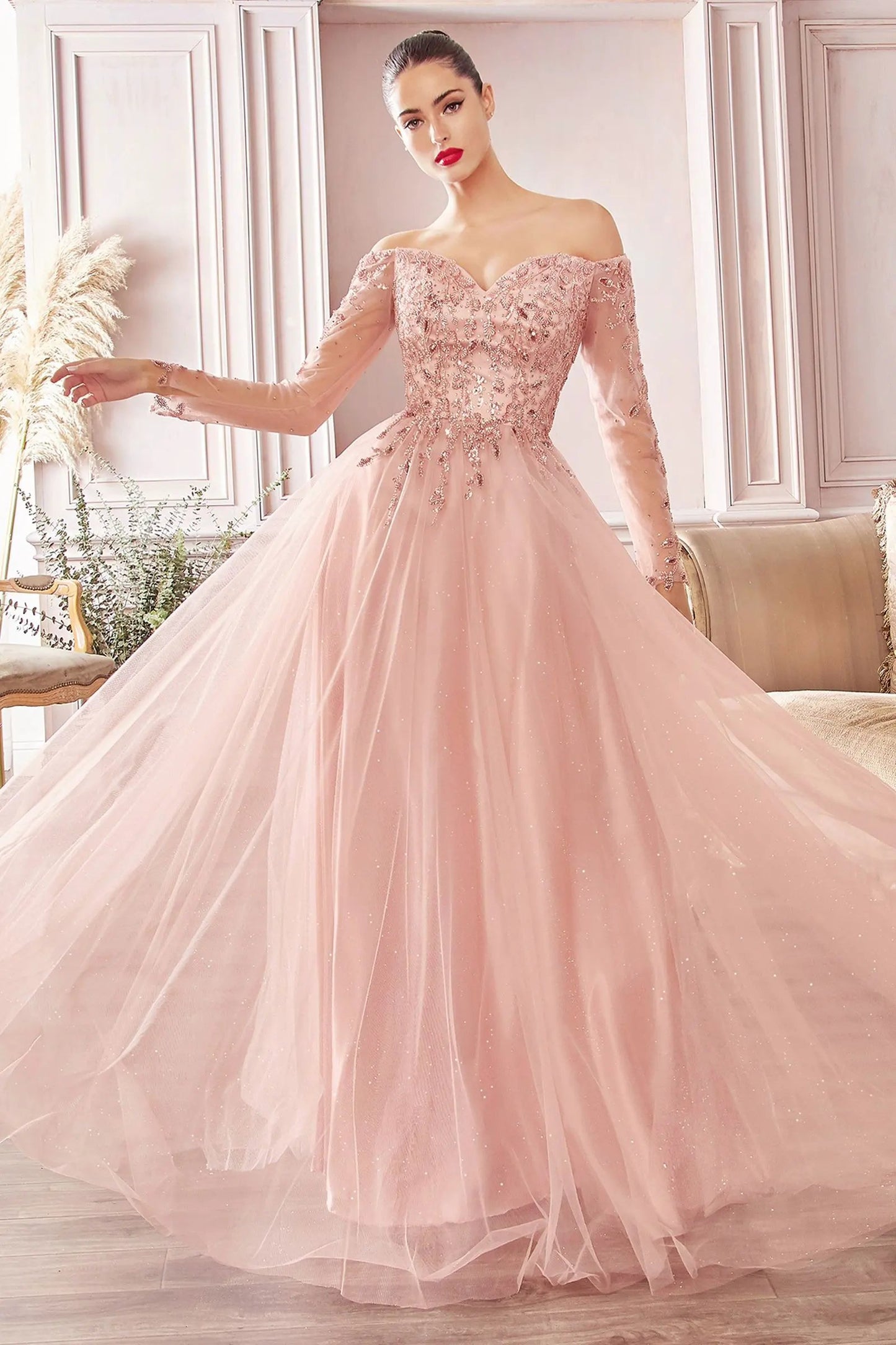 Off The Shoulder A-Line Dress by Tux-USA