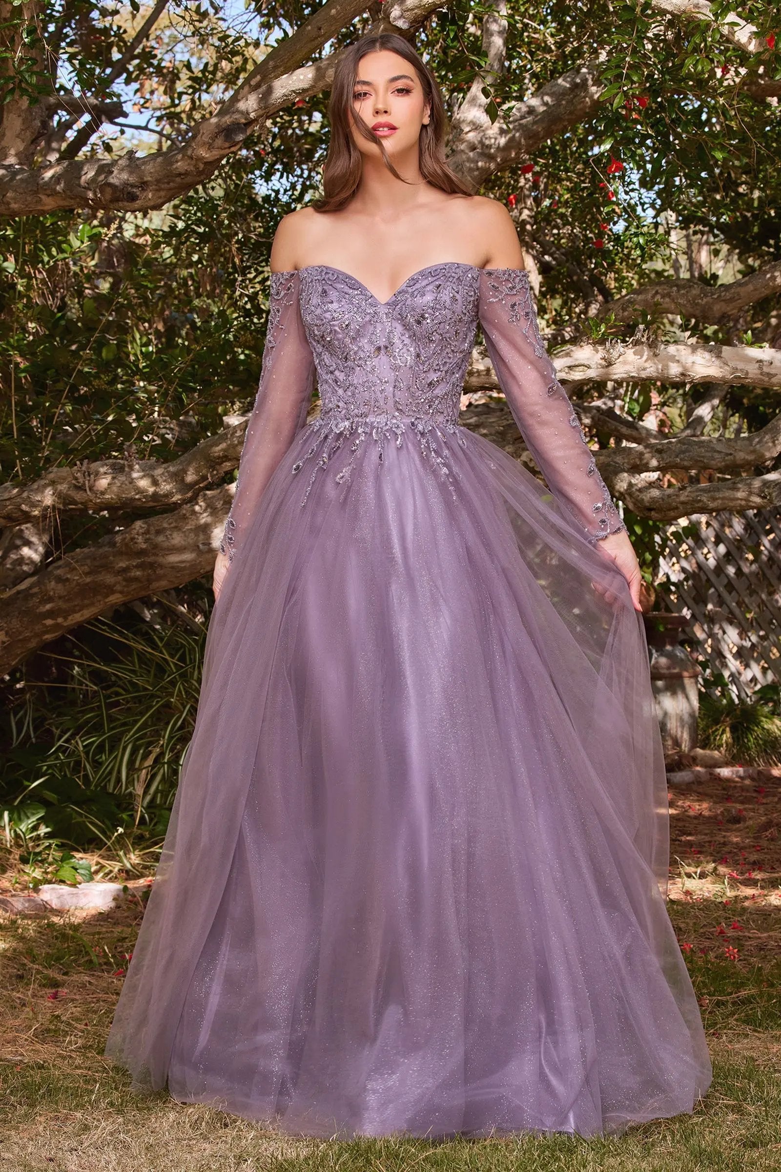Off The Shoulder A-Line Dress by Tux-USA