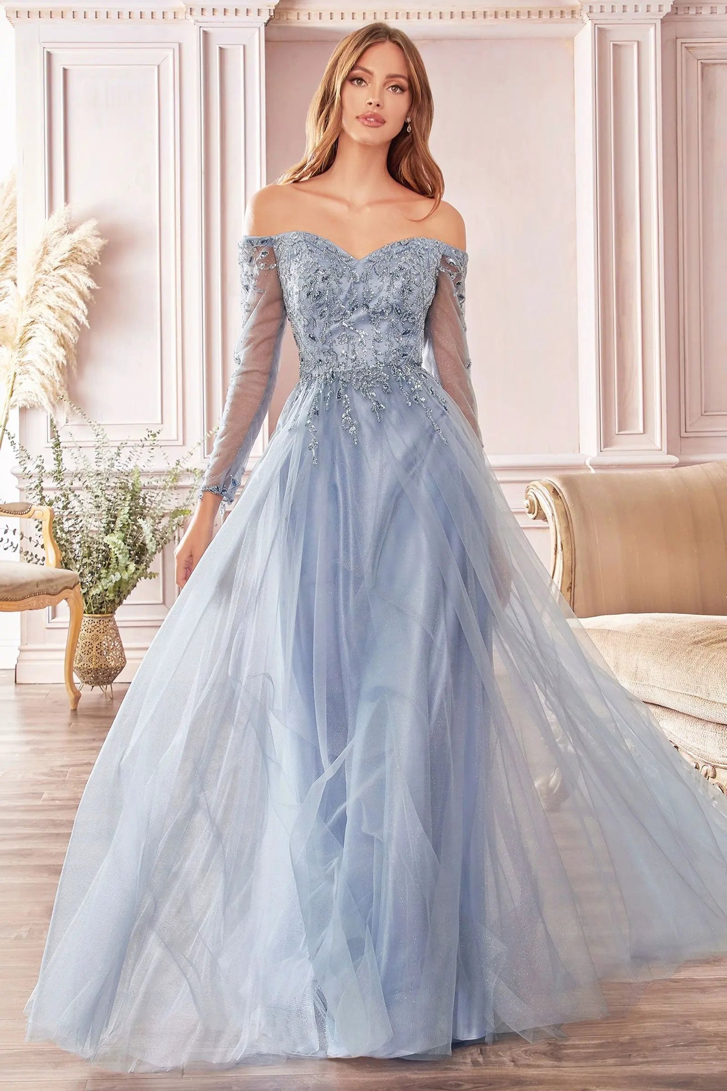 Off The Shoulder A-Line Dress by Tux-USA