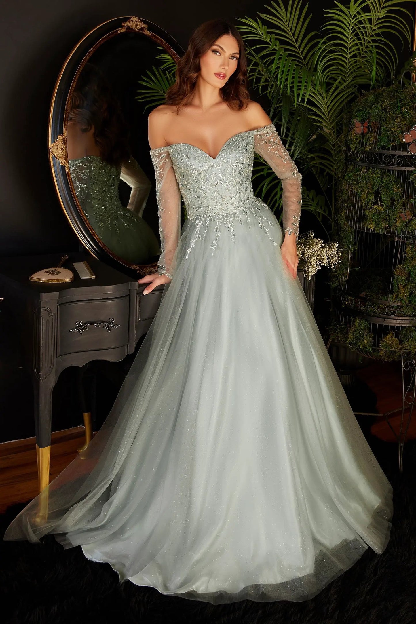 Off The Shoulder A-Line Dress by Tux-USA