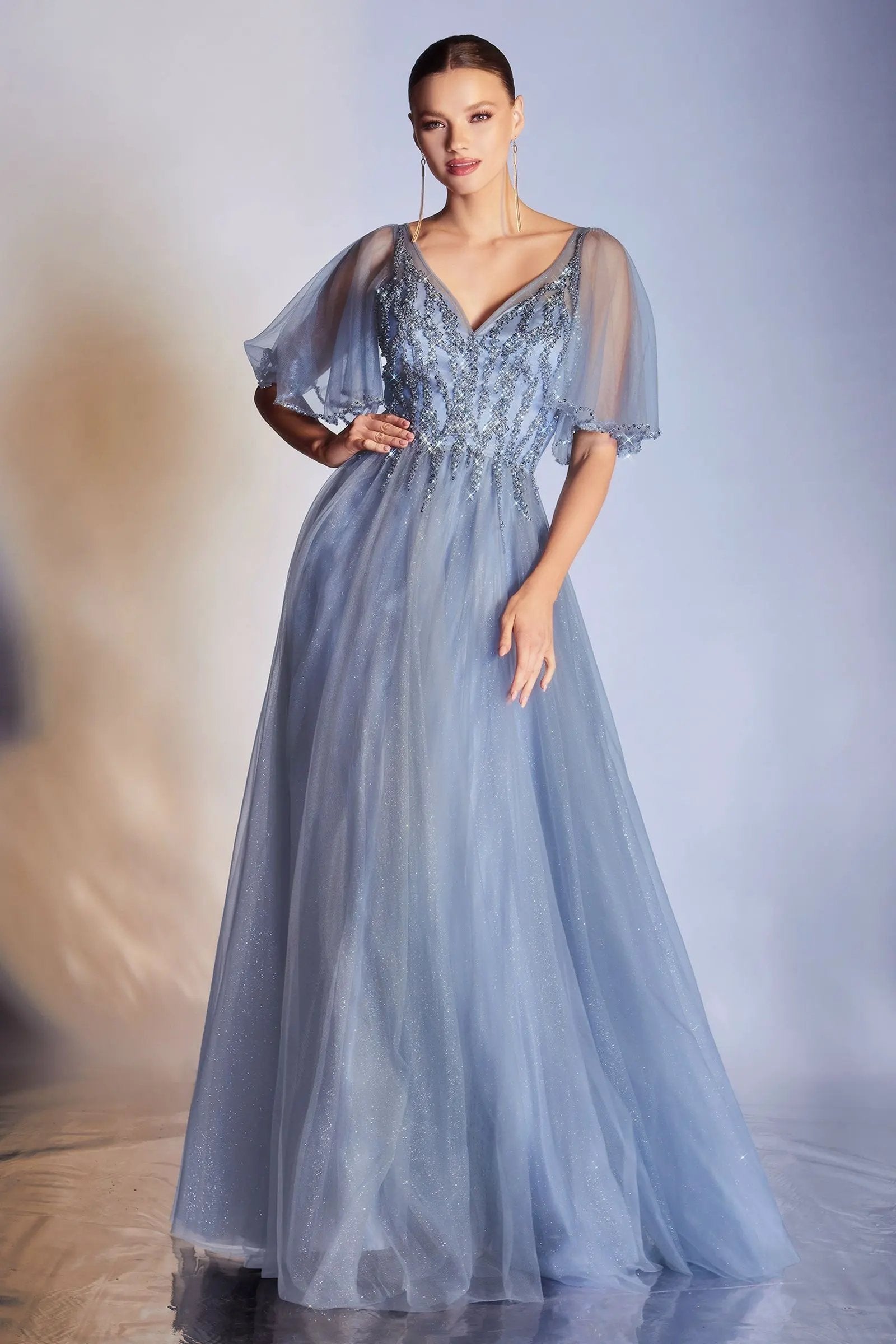Layered Tulle A-Line Gown by Tux-USA