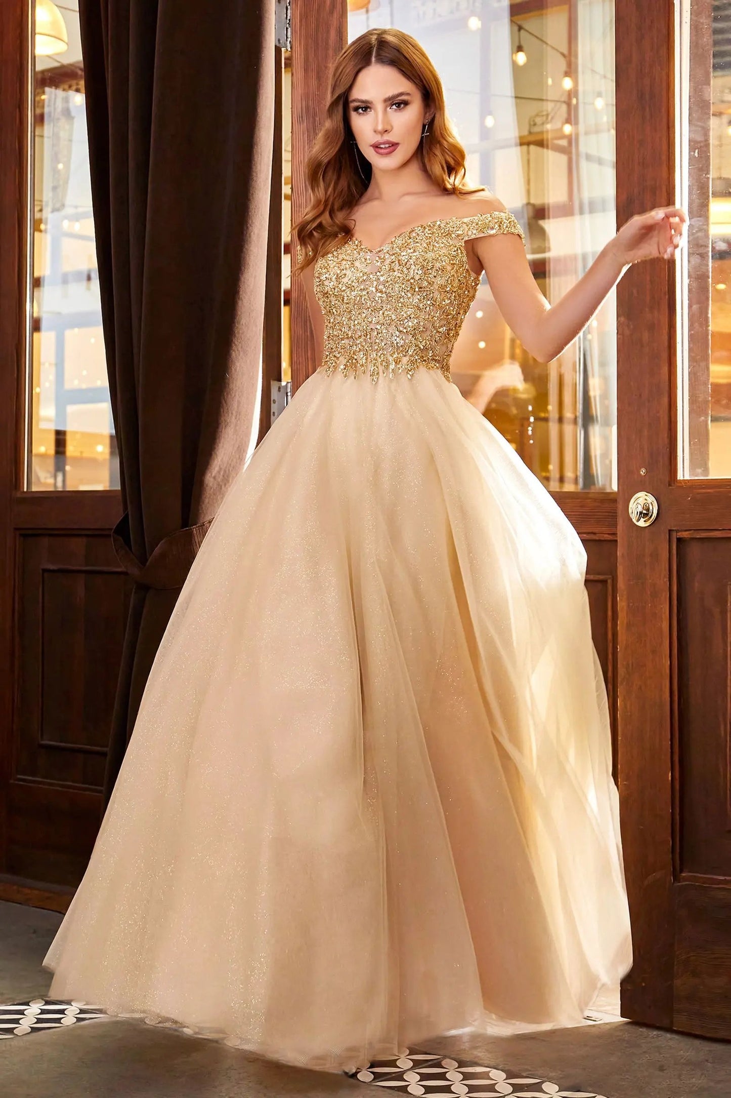 Off The Shoulder A-Line Dress by Partner Label