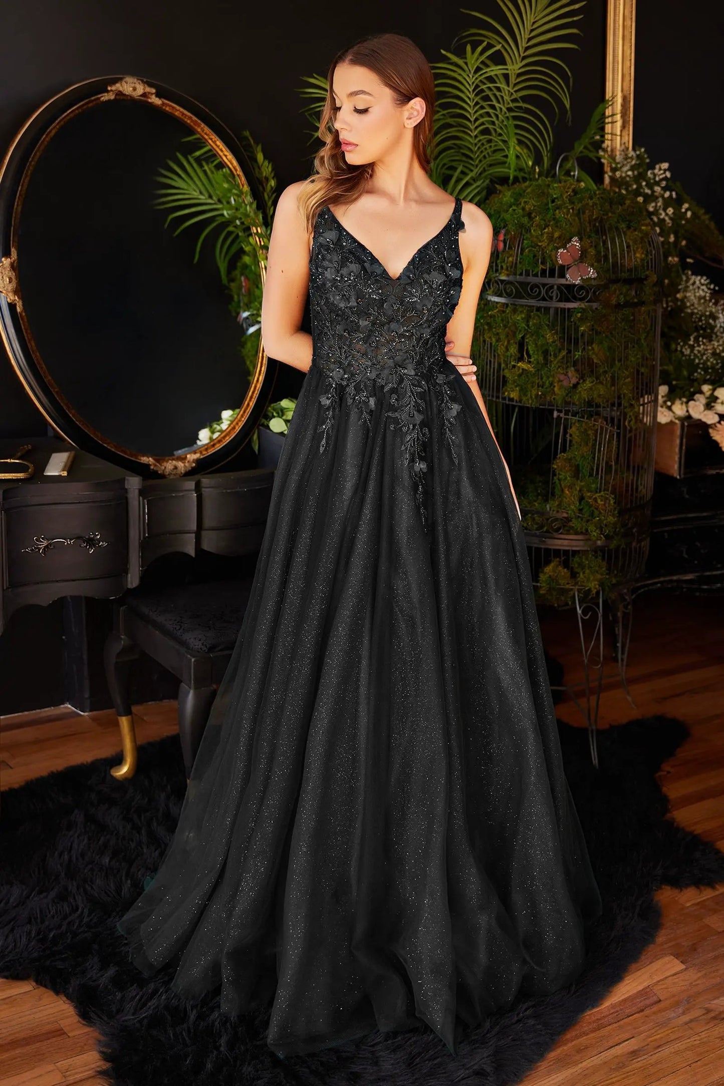 Lace Floral A-Line Dress by Tux-USA