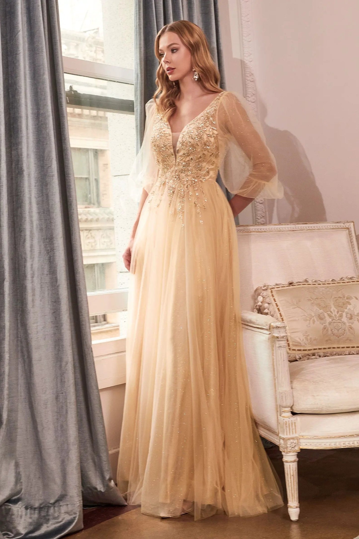 Glitter Tulle A-Line Dress by Tux-USA