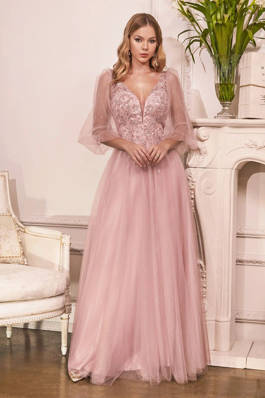 Glitter Tulle A-Line Dress by Tux-USA