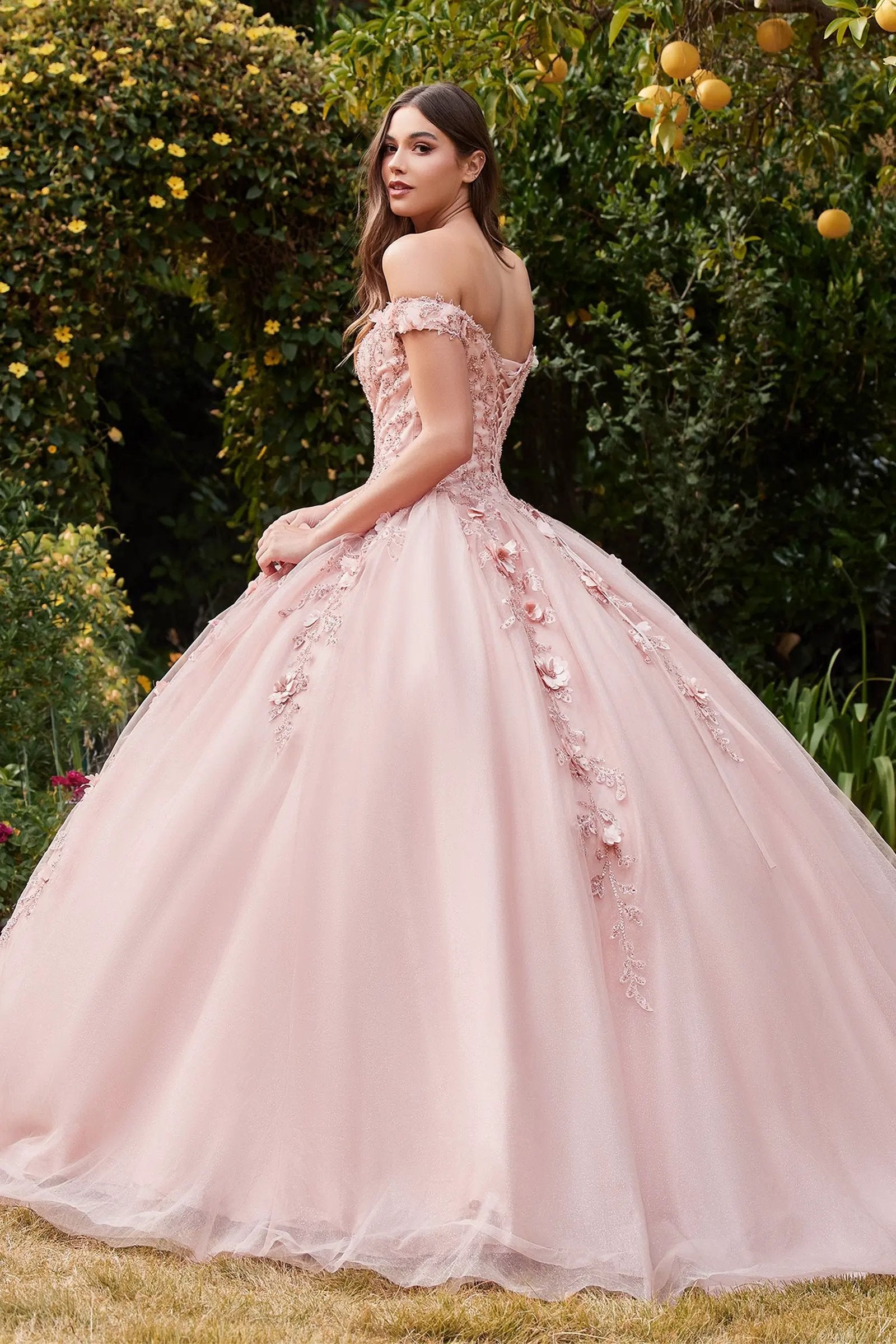 Off The Shoulder Layered Tulle Ball Gown by Tux-USA