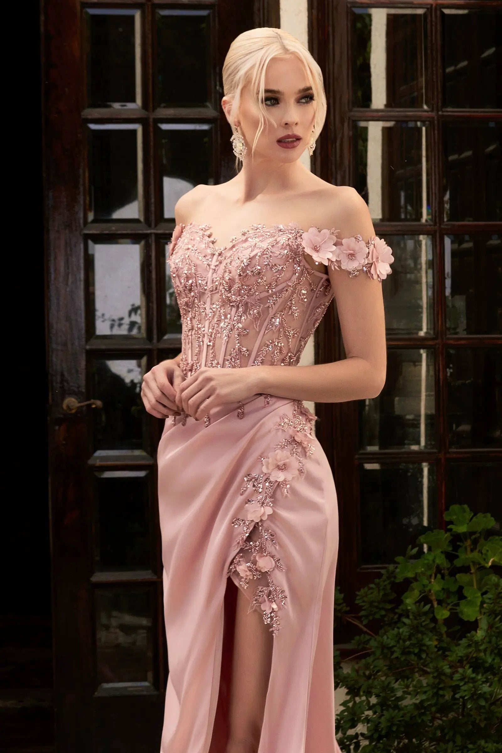 Floral Off The Shoulder Gown by Tux-USA