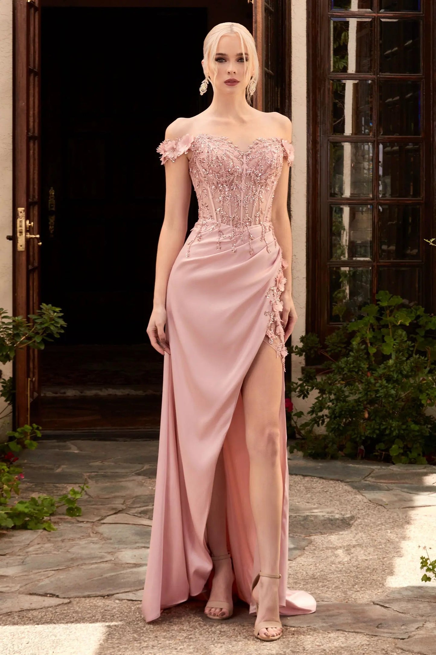Floral Off The Shoulder Gown by Tux-USA