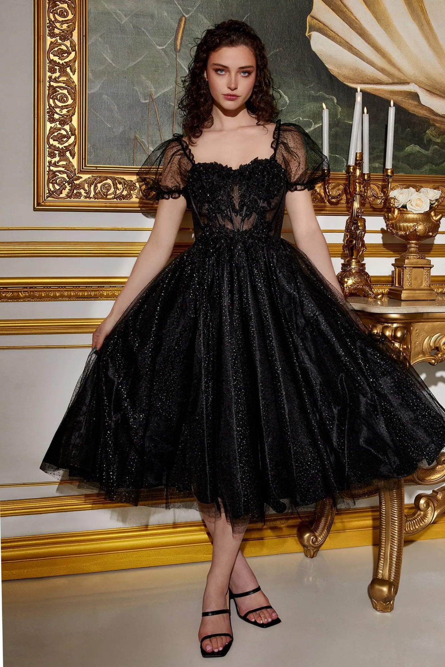 Tea Length Layered Tulle Dress by Tux-USA