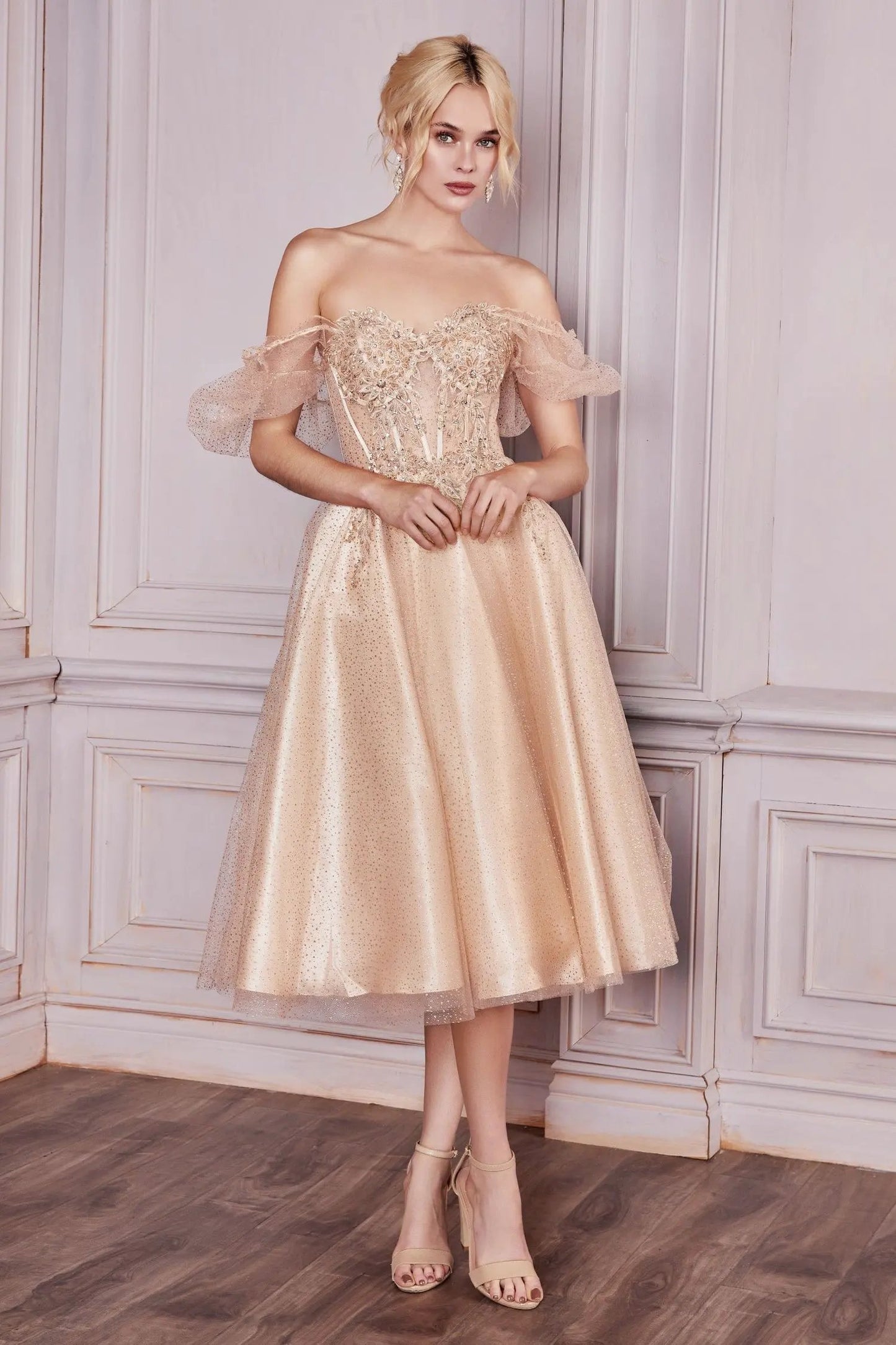 Tea Length Layered Tulle Dress by Tux-USA