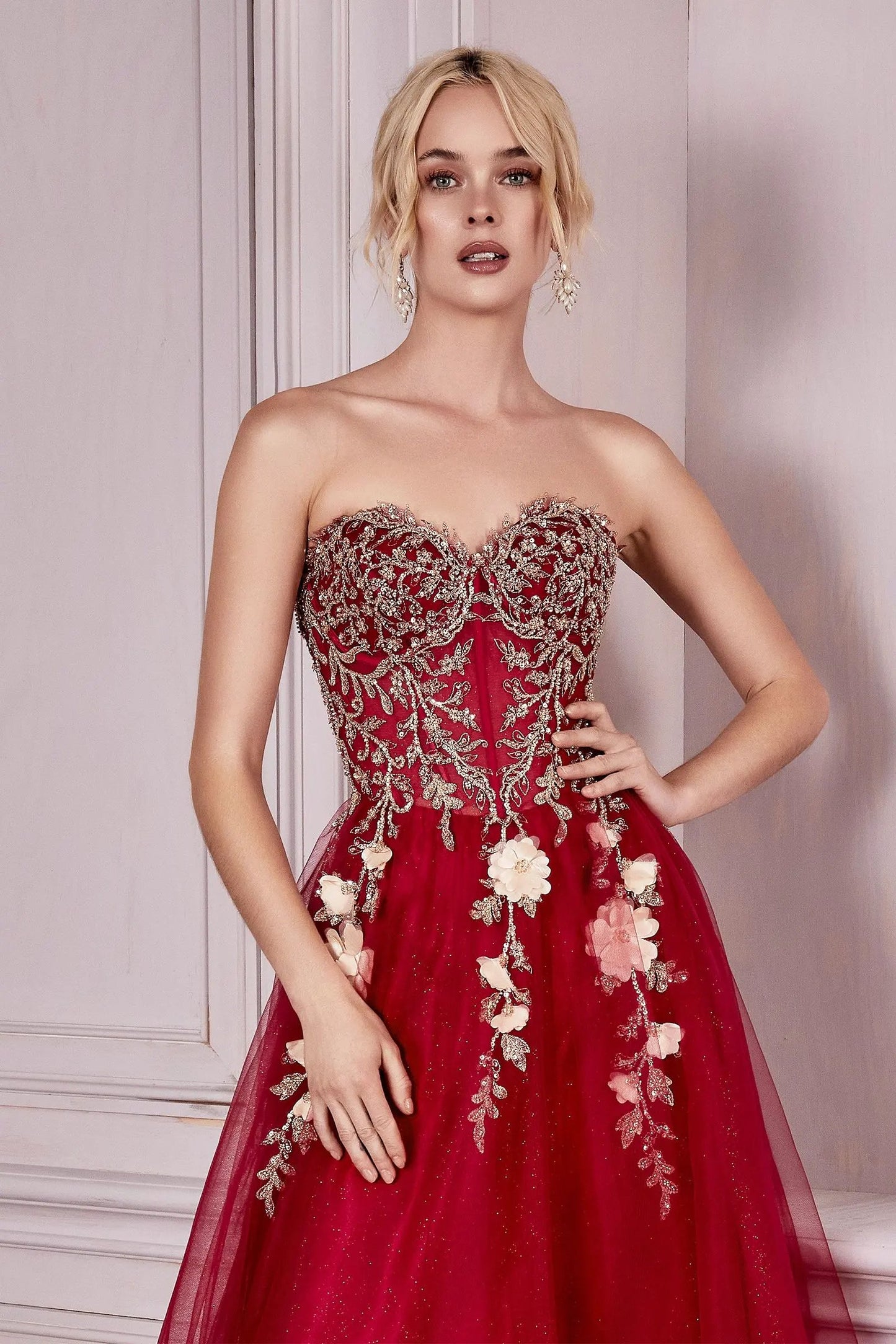 Strapless Layered Tulle Gown by Tux-USA