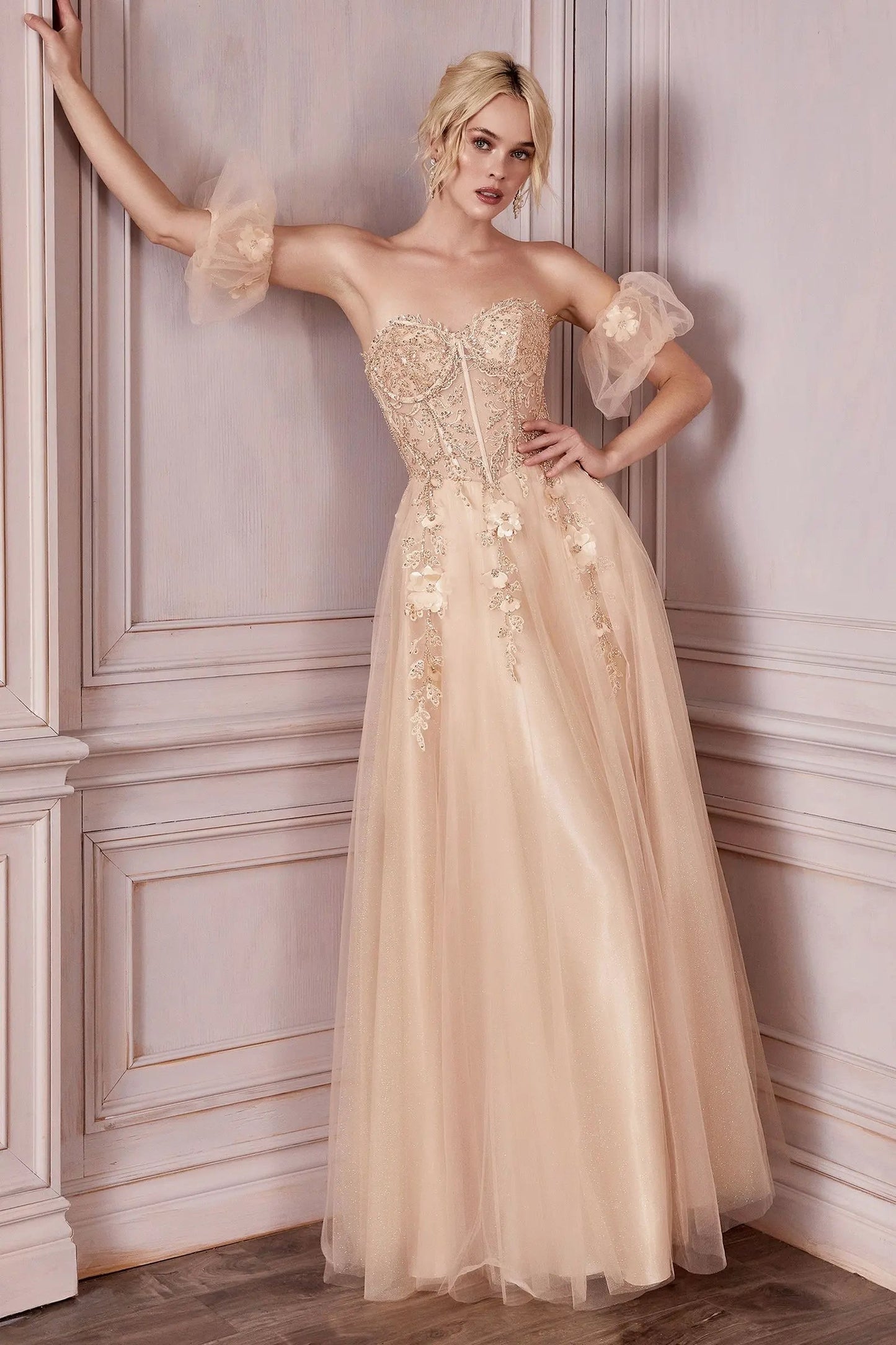 Strapless Layered Tulle Gown by Tux-USA
