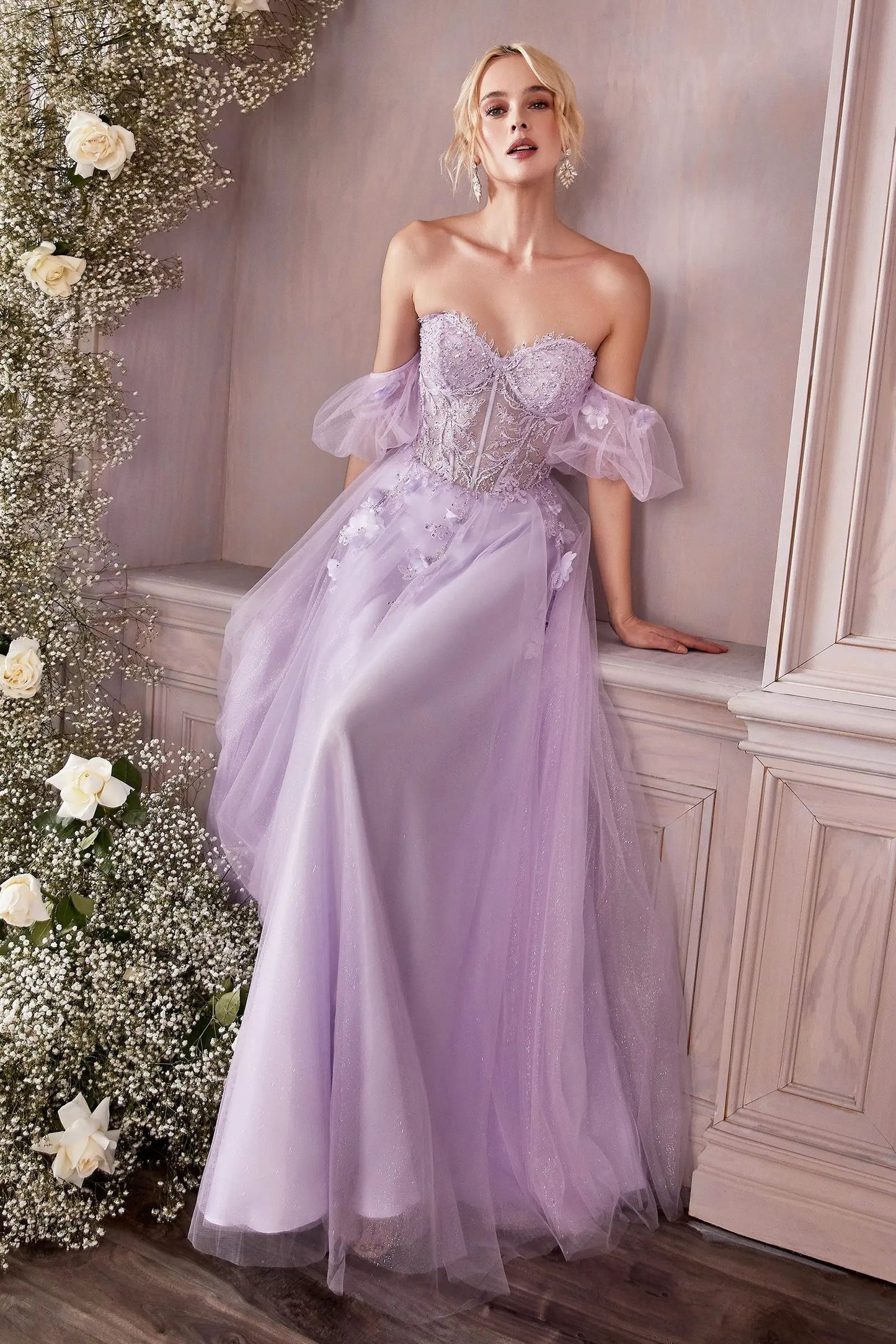 Strapless Layered Tulle Gown by Tux-USA