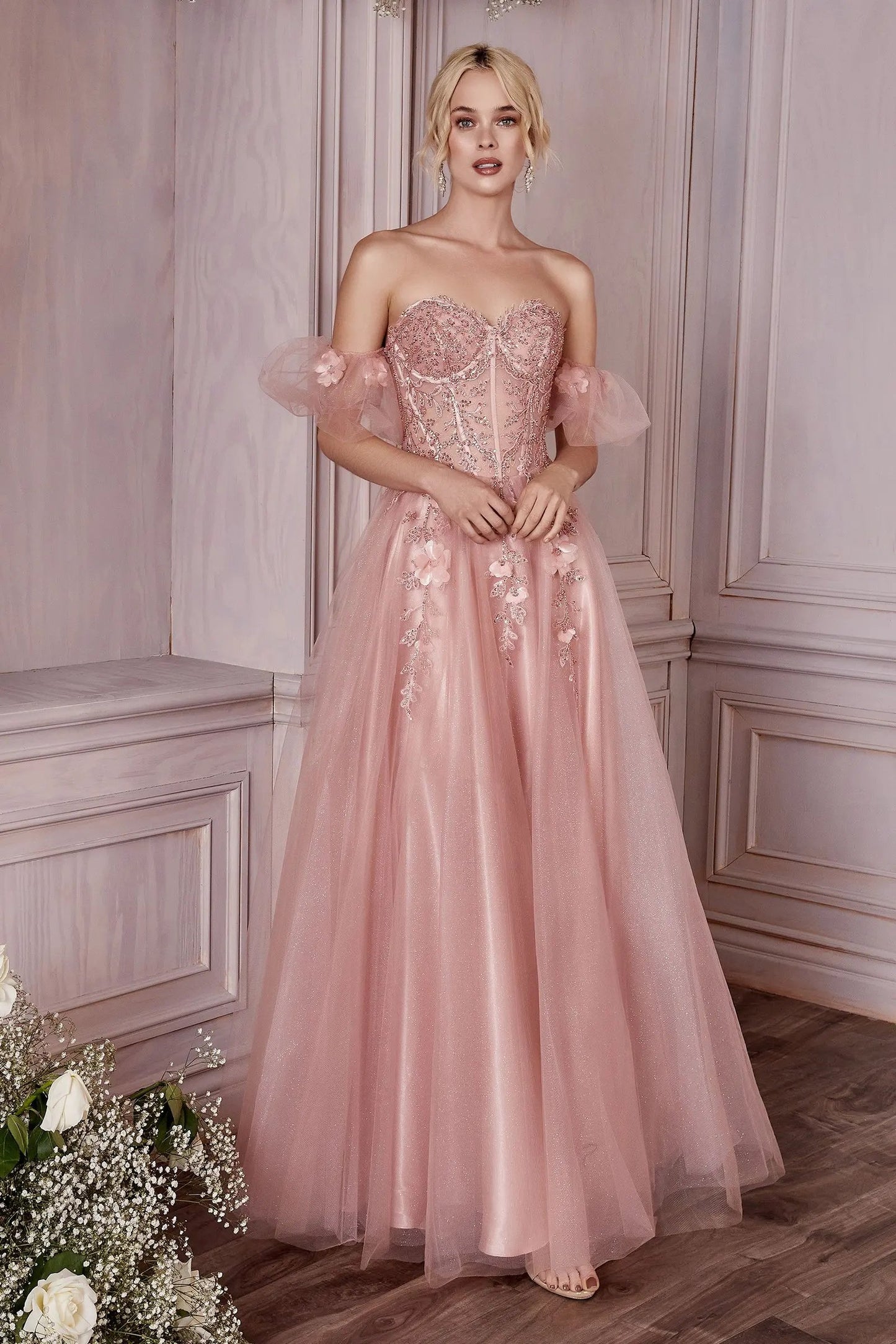 Strapless Layered Tulle Gown by Tux-USA