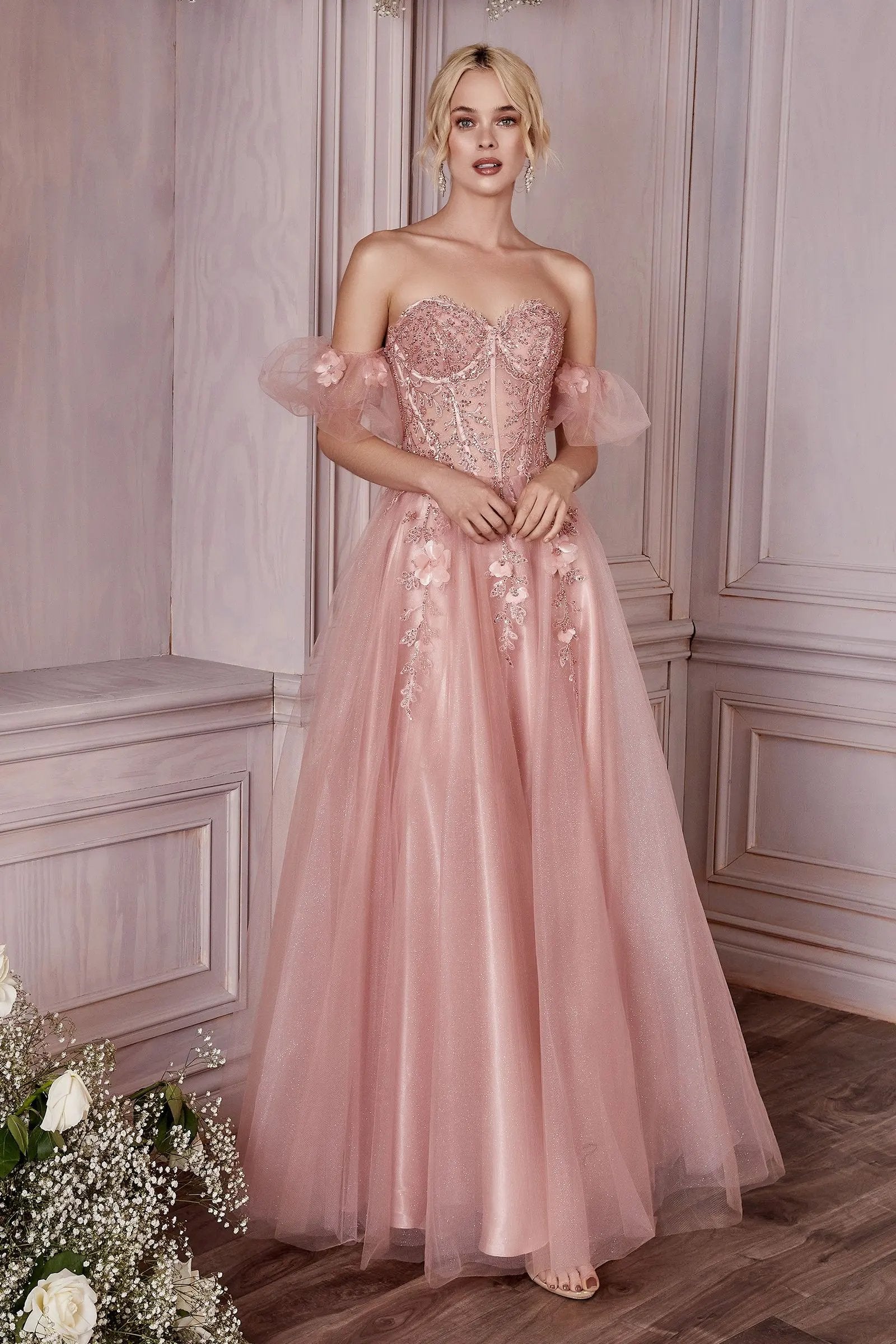 Strapless Layered Tulle Gown by Tux-USA