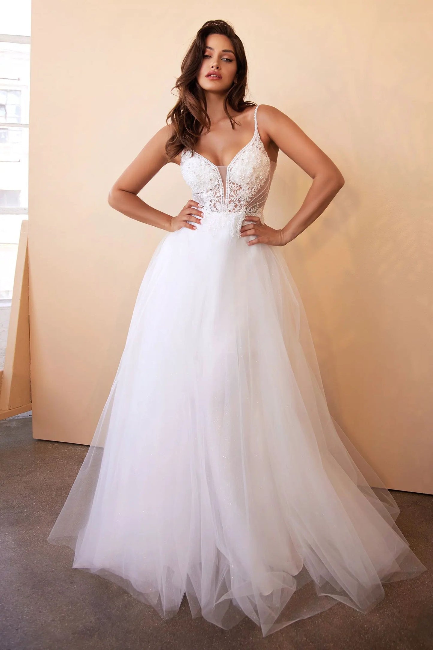 Layered Tulle A-Line Bridal Gown by Tux-USA