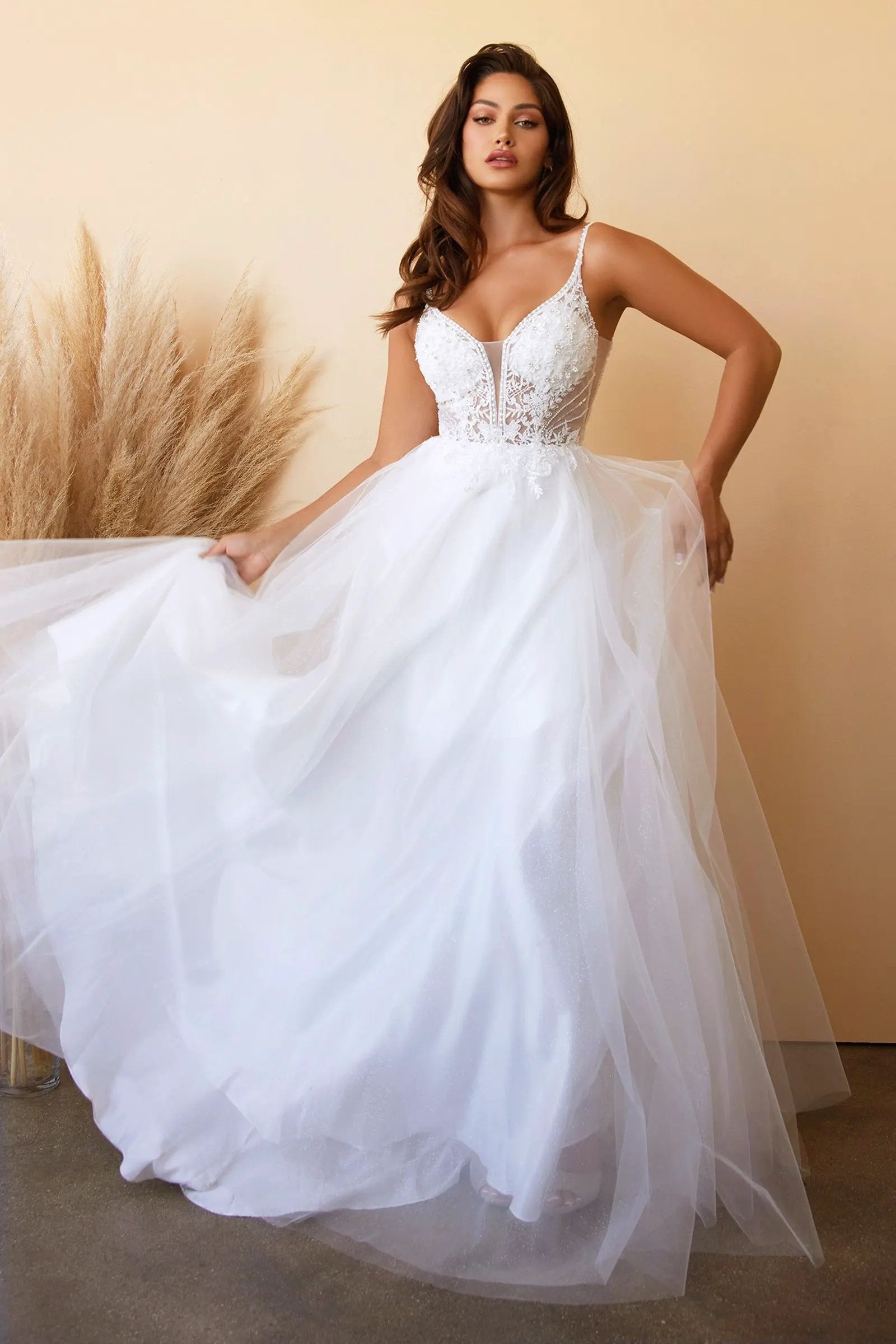 Layered Tulle A-Line Bridal Gown by Tux-USA