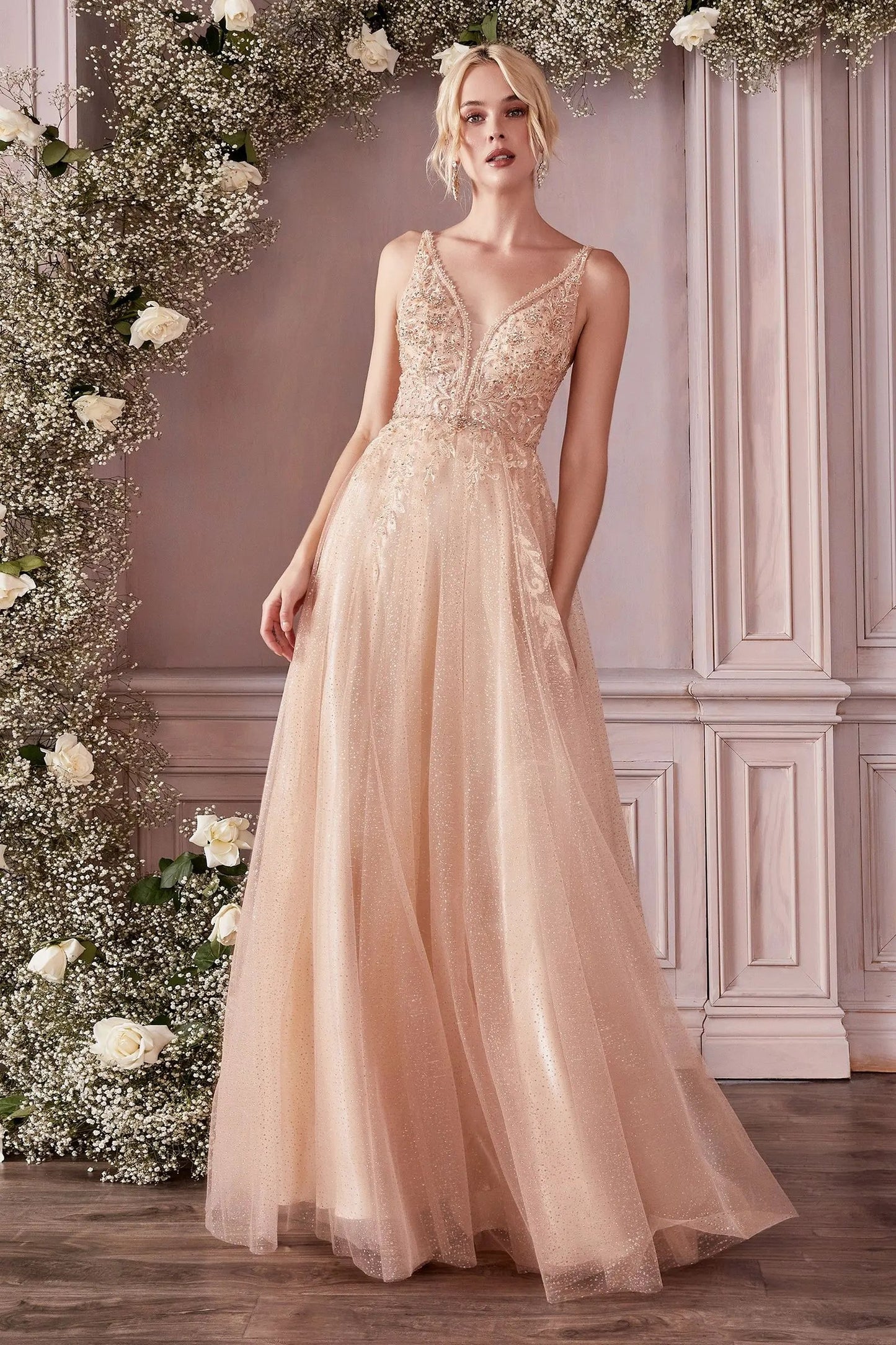 Layered Tulle A-Line Gown by Tux-USA