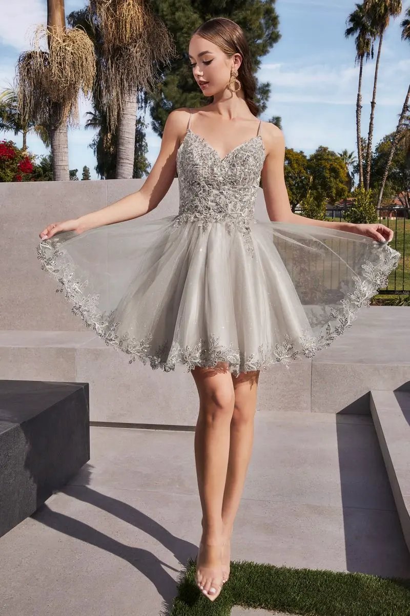 Short A-Line Lace & Tulle Dress by Tux-USA
