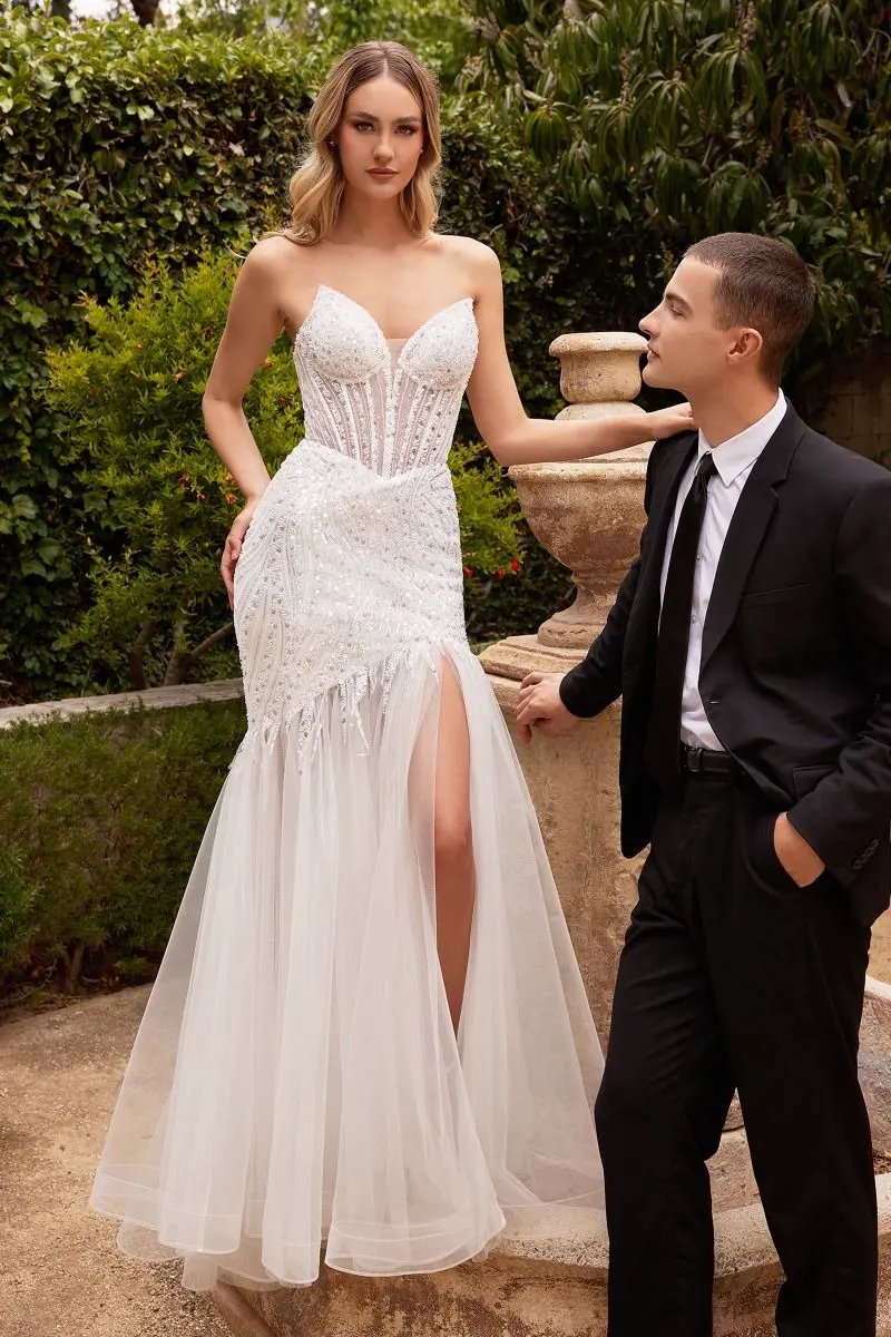 Beaded Mermaid Wedding Gown by Tux-USA