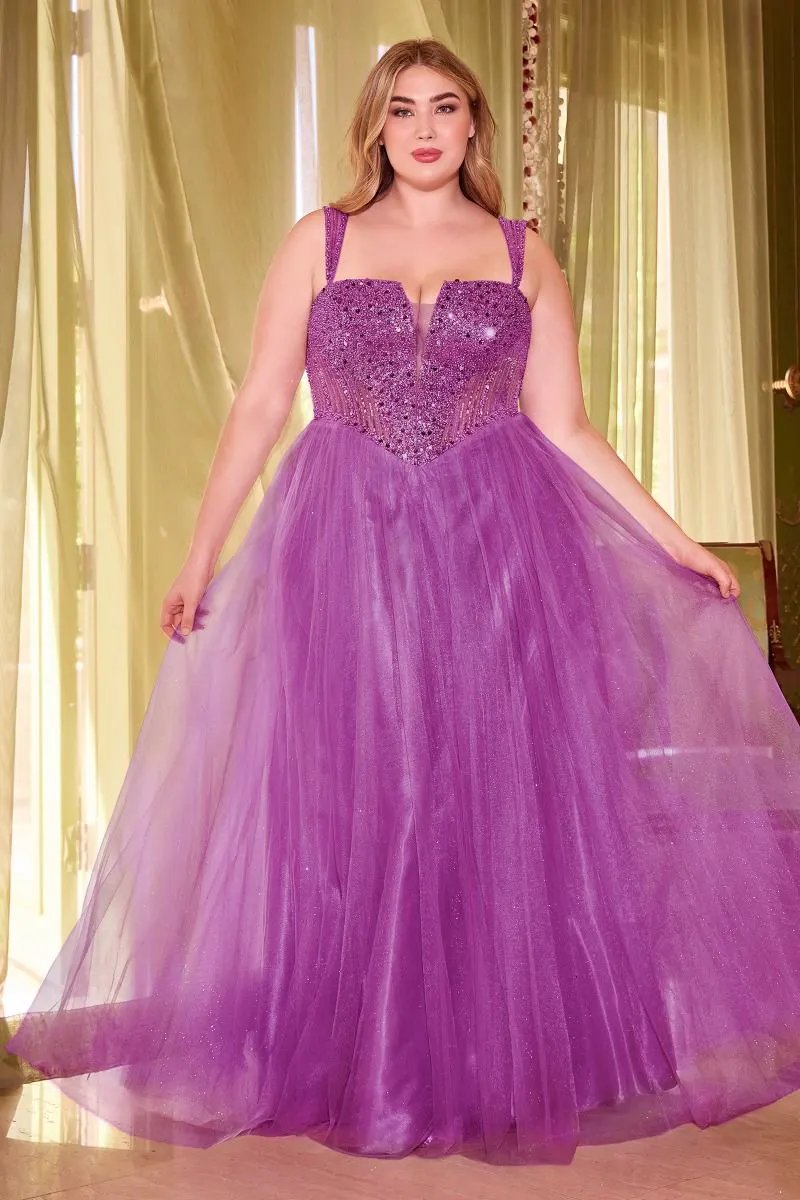 Strapless A-Line Embellished Gown Curve by Tux-USA