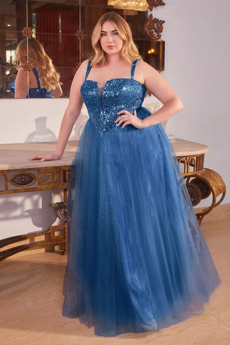 Strapless A-Line Embellished Gown Curve by Tux-USA
