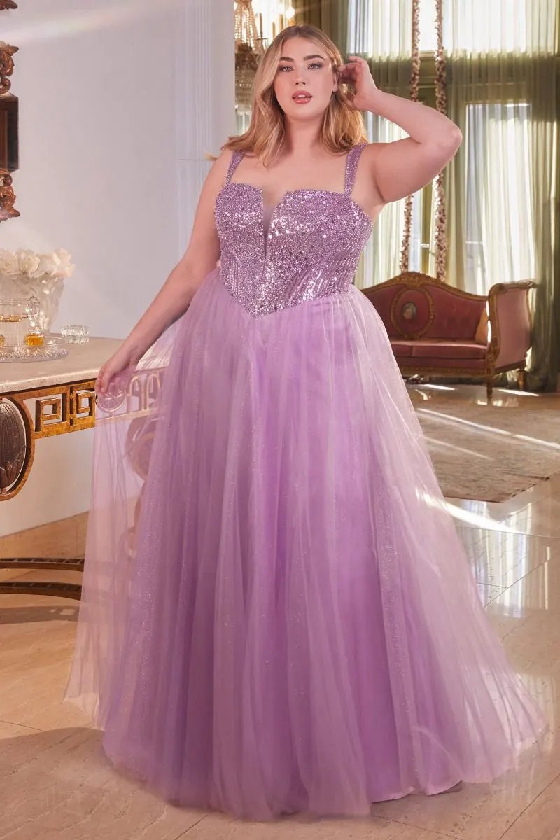 Strapless A-Line Embellished Gown Curve by Tux-USA