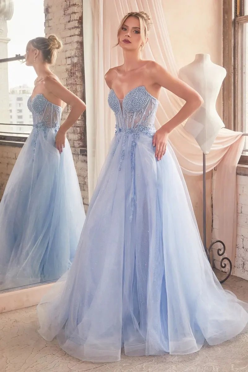 Strapless Layered Tulle Ball Gown by Tux-USA