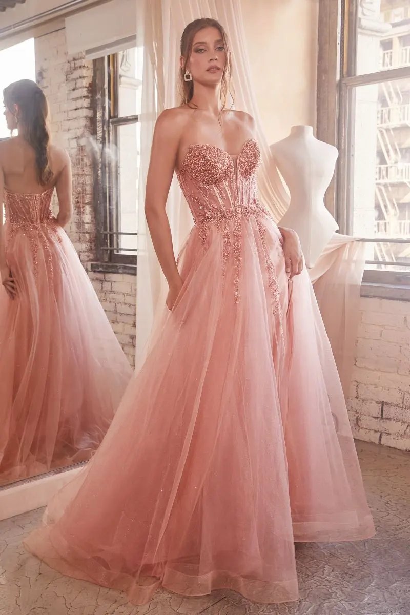 Strapless Layered Tulle Ball Gown by Tux-USA