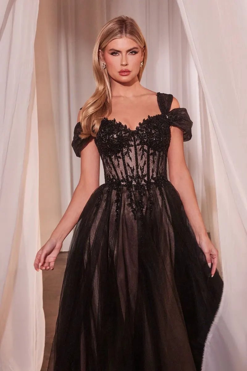 Black Off The Shoulder Ball Gown by Tux-USA