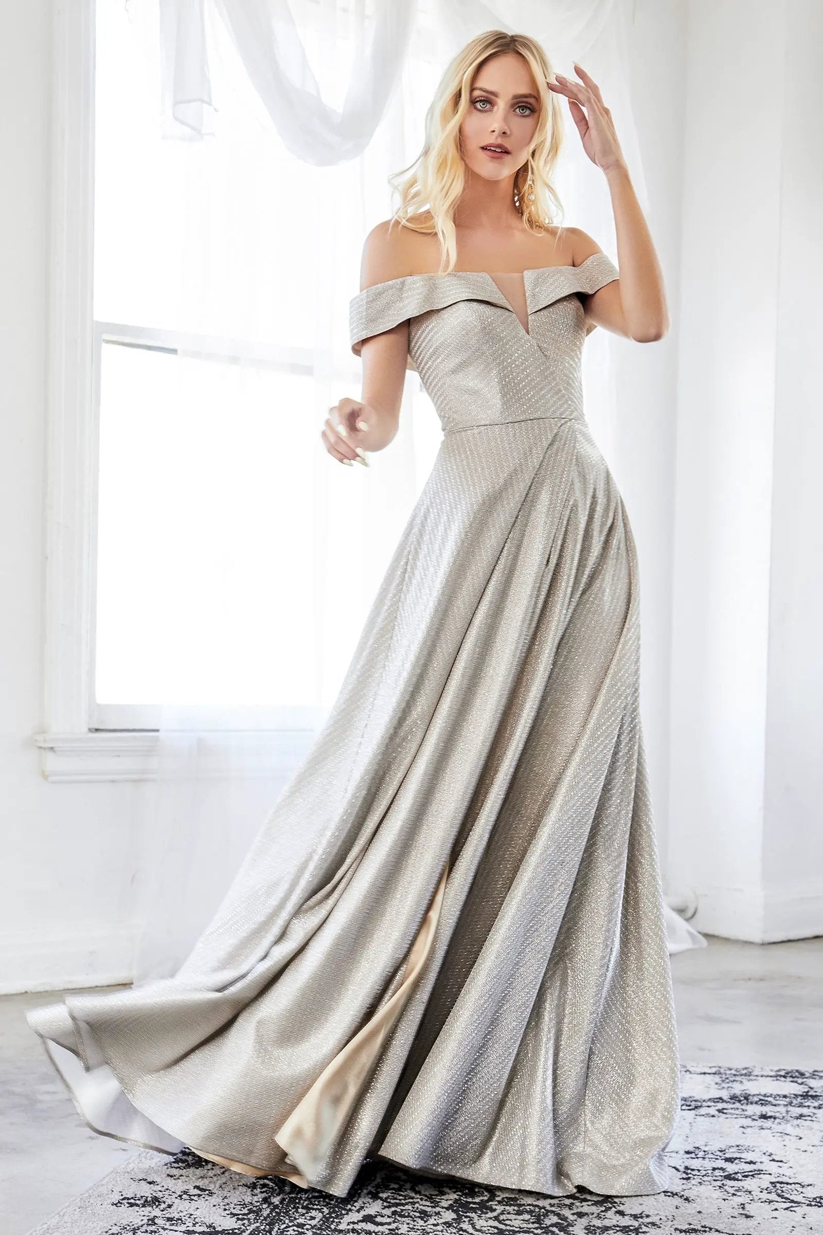 Metallic A-Line Gown by Tux-USA