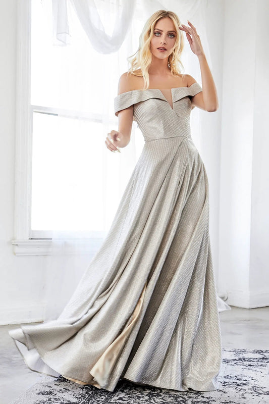 Metallic A-Line Gown by Tux-USA