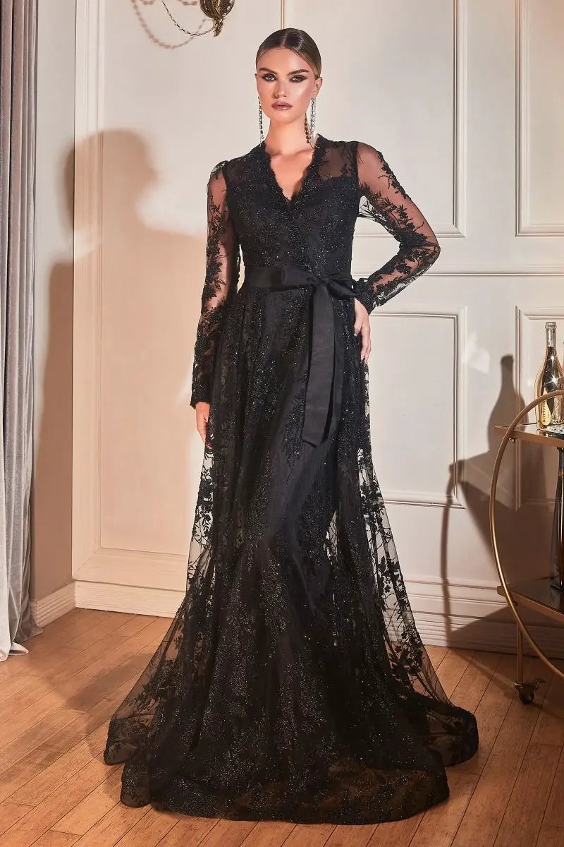 Long Sleeve Embellished Ball Gown by Tux-USA