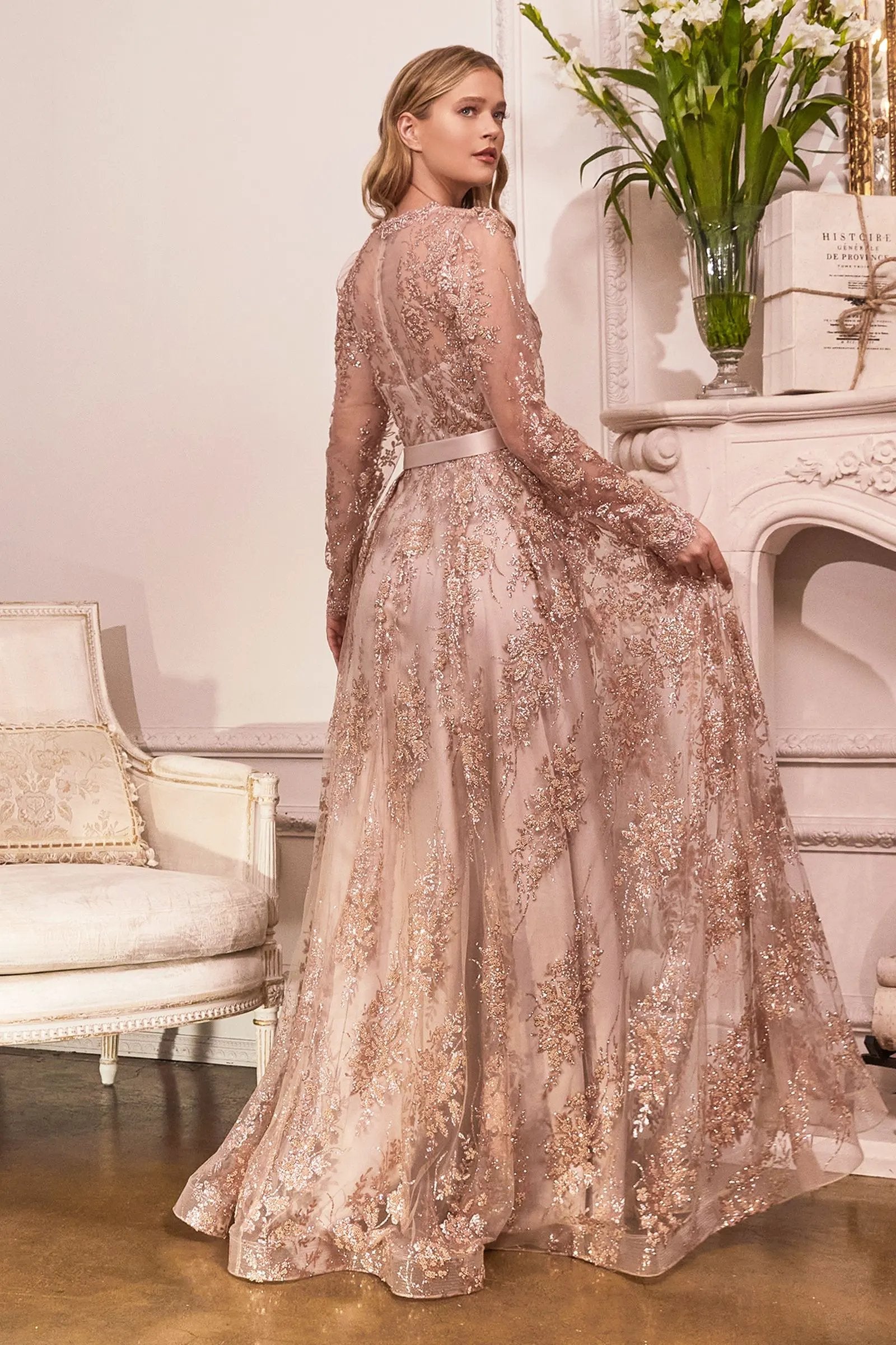 Long Sleeve A-Line Dress by Tux-USA