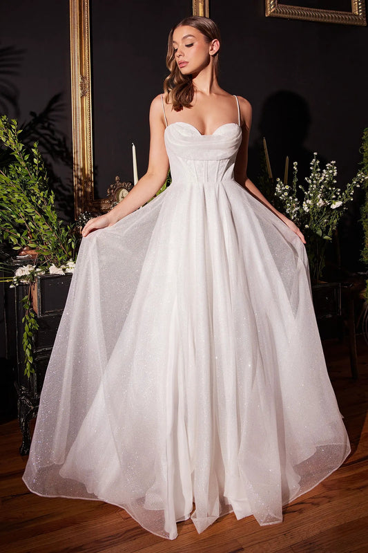 Glitter Flocked Bridal Ball Gown by Tux-USA