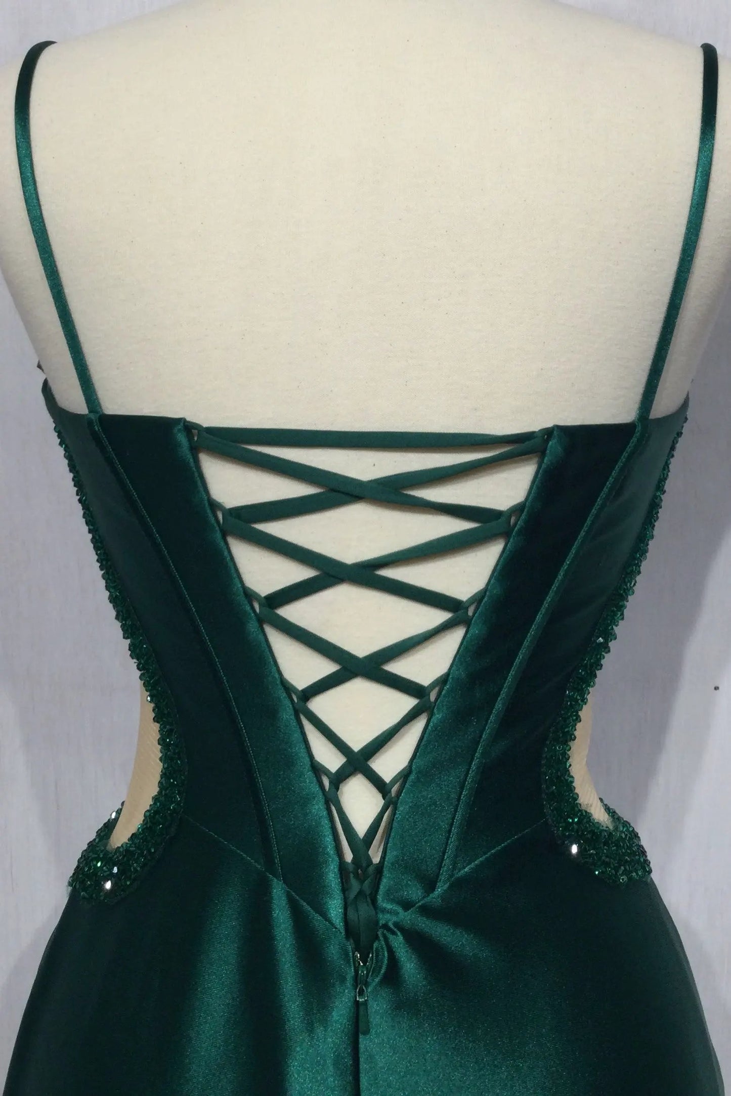 Strapless Satin Corset Prom Gown with Illusion Cutouts by Tux-USA