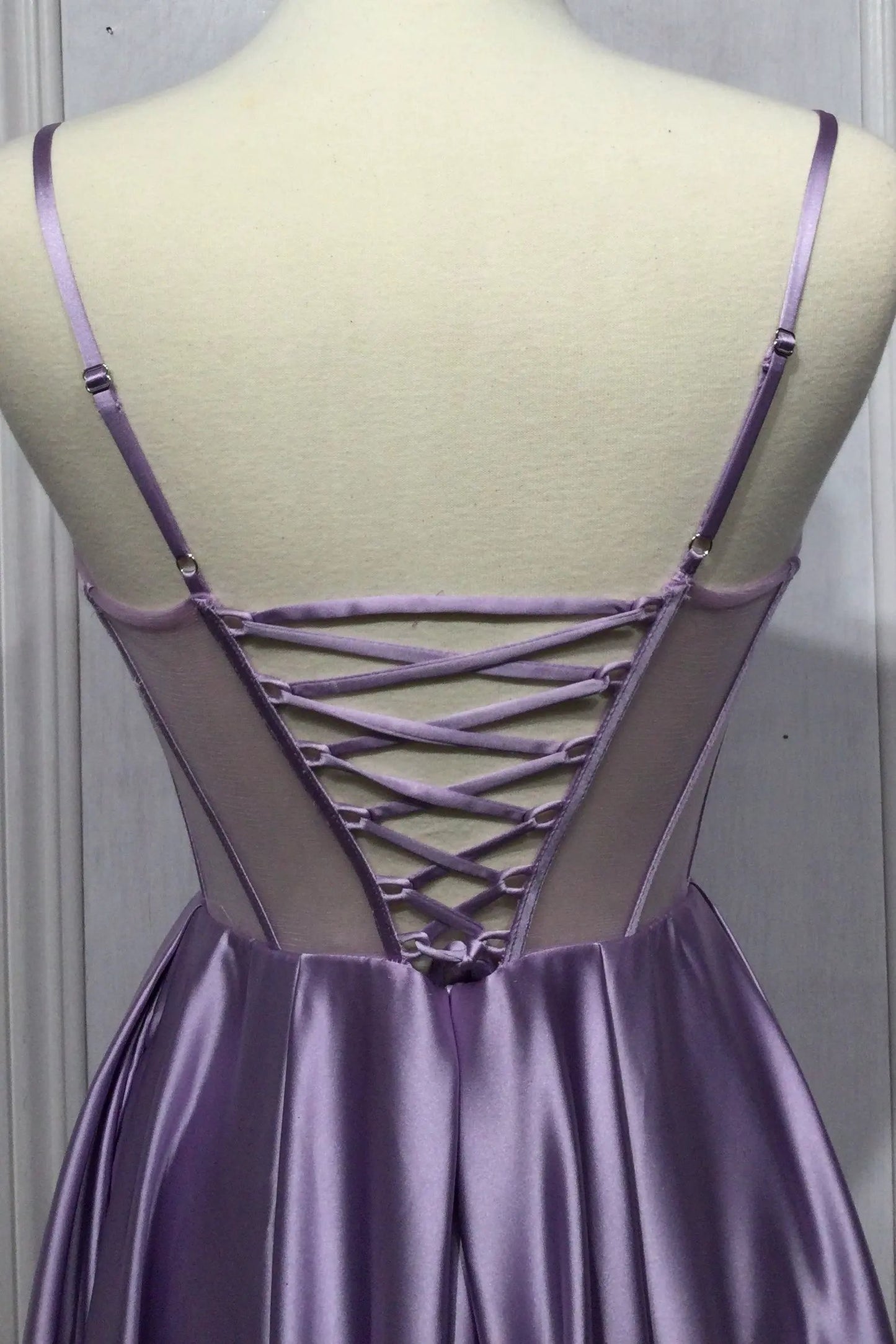 Corset Satin A-Line Gown With Bust Embellishment by Tux-USA