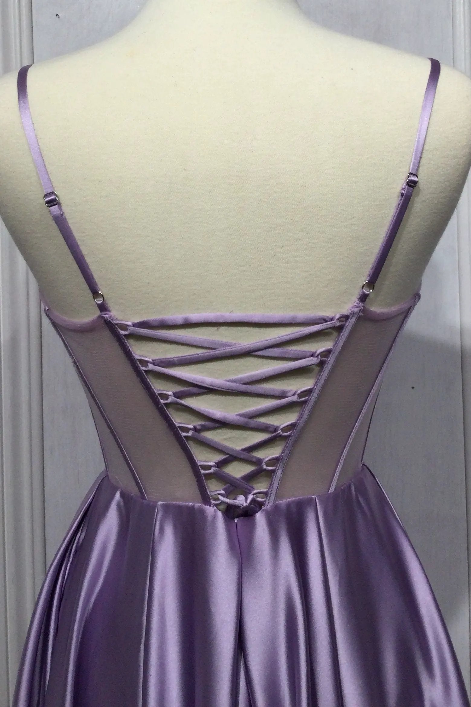 Corset Satin A-Line Gown With Bust Embellishment by Tux-USA