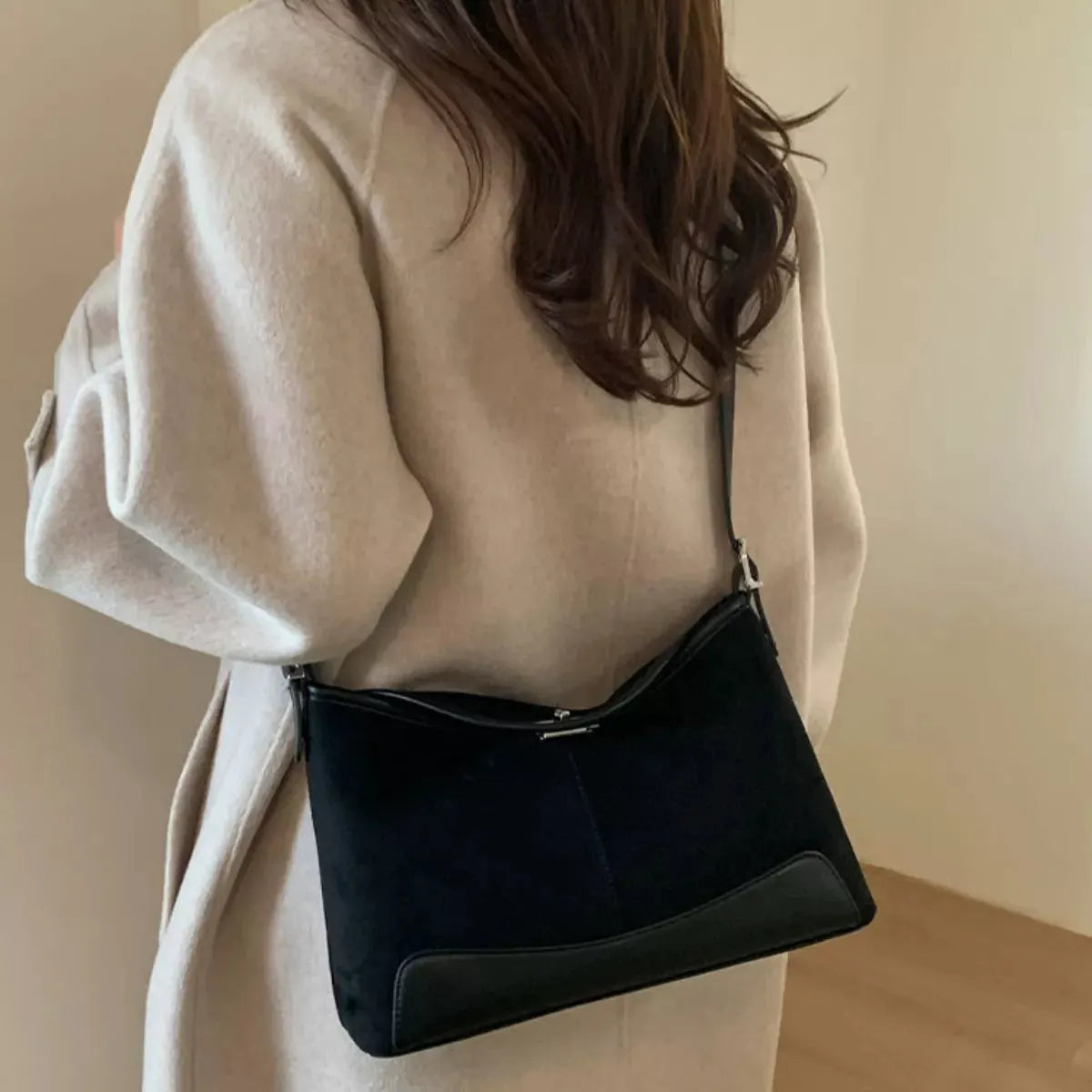 Suede Crossbody Bag with Adjustable Strap by Partner Label