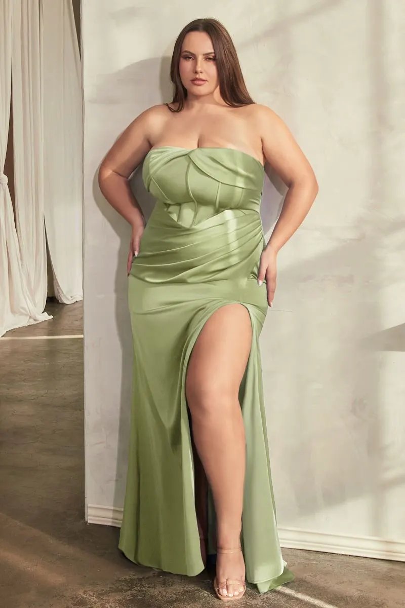 Soft Satin Strapless Dress by Tux-USA